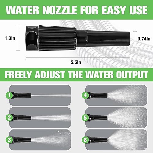 Miniatura 4 de Manguera de jardín de metal expandible de 15 pies, manguera de jardín ligera de acero inoxidable 304 con boquilla de 8 funciones, manguera de agua