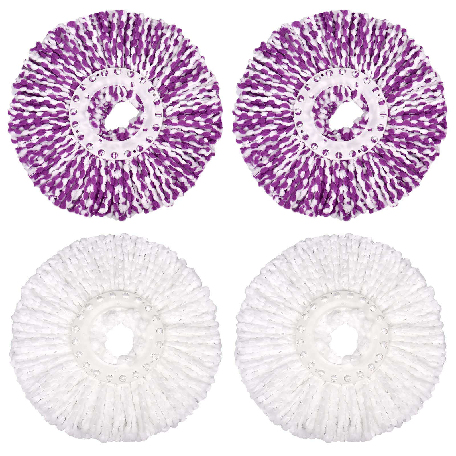 4 Pack Spin Mop Replacement Head for Standard Size Spin Mop Systems, 360° Microfiber Spin Mop Refills Cleaning Supplies for Home Office