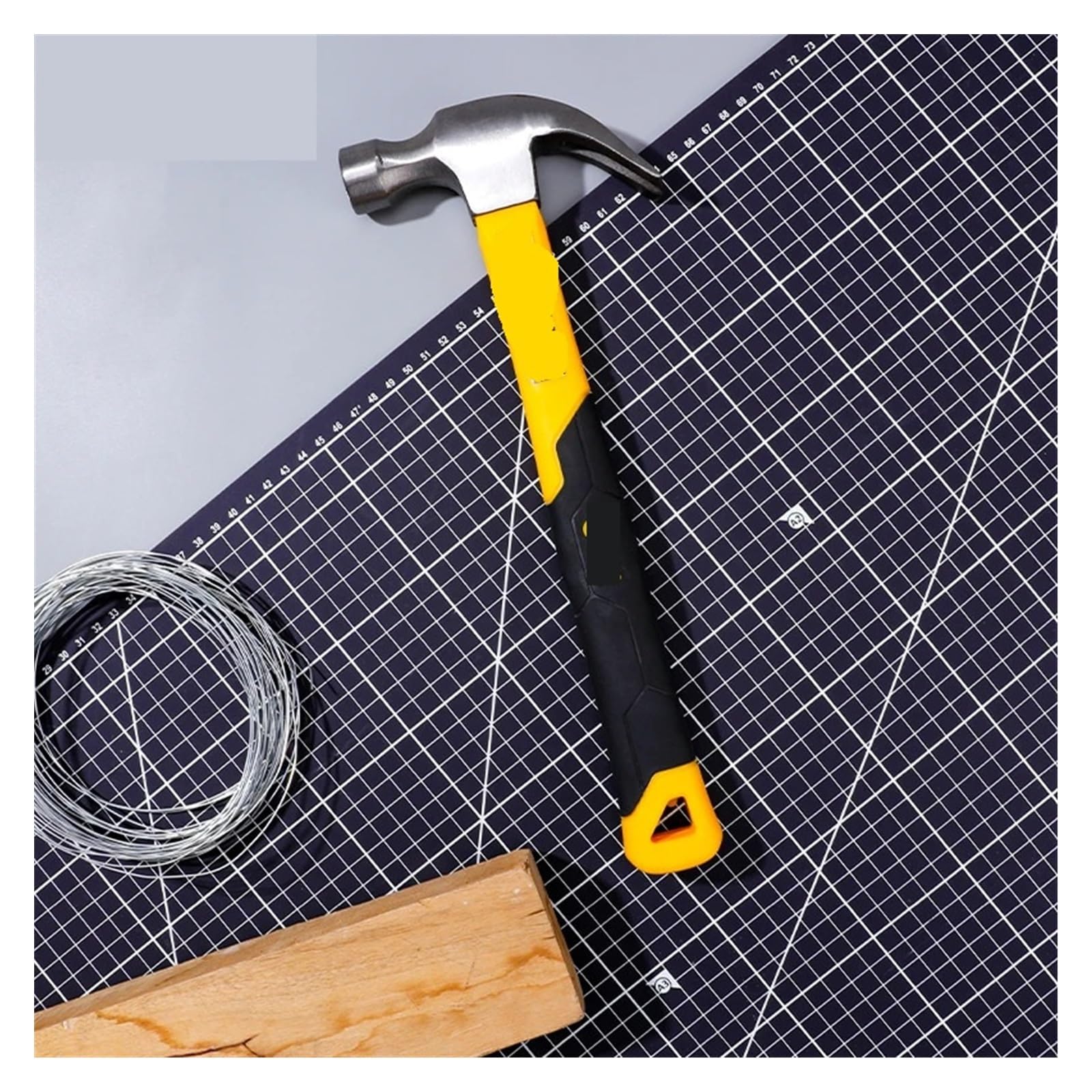 Martillo de garra con mango de fibra, herramientas for trabajar la madera, martillo de acero, cabeza de martillo, herramientas manuales multifunción for reparación del hogar