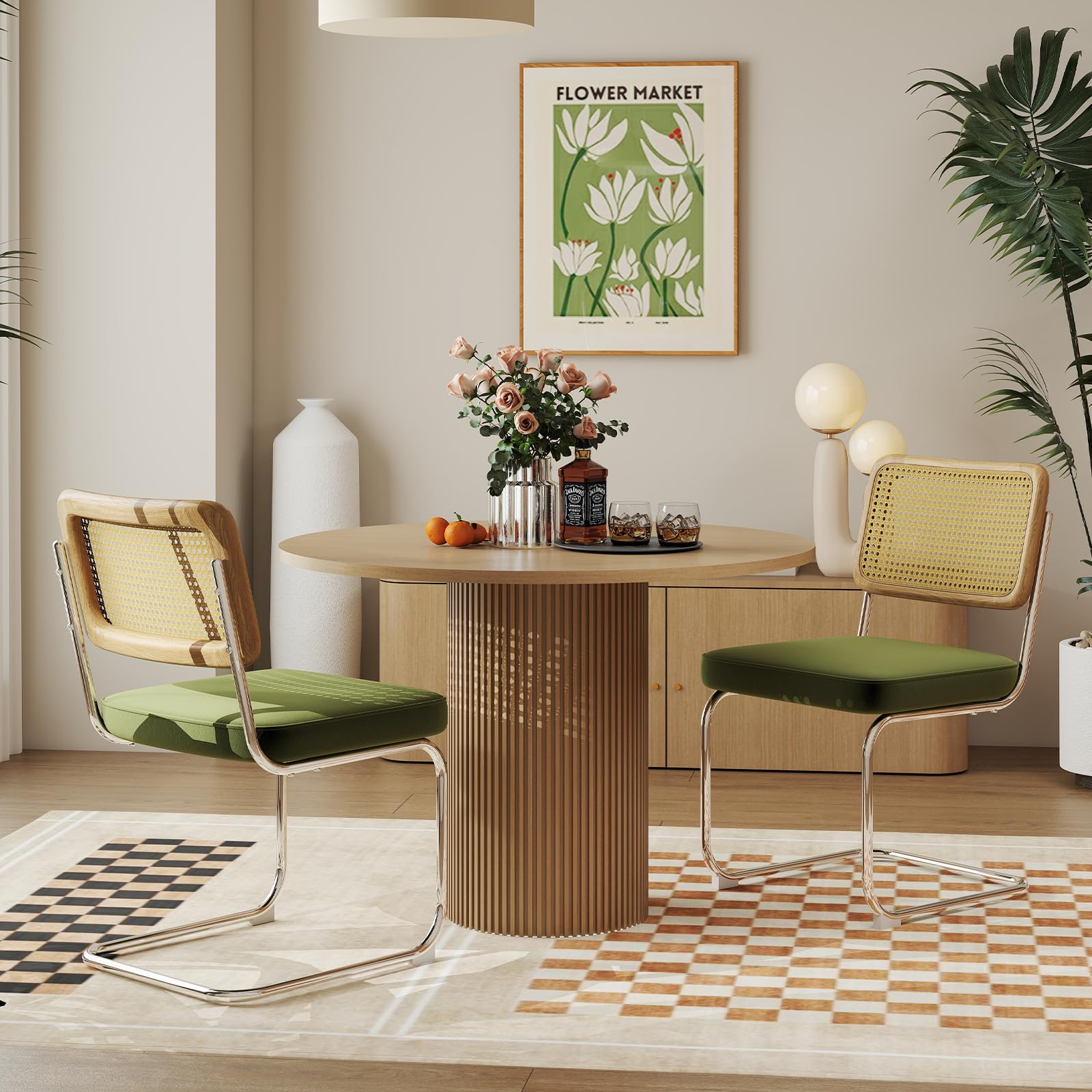 VICBARLEY Olive Velvet Chair