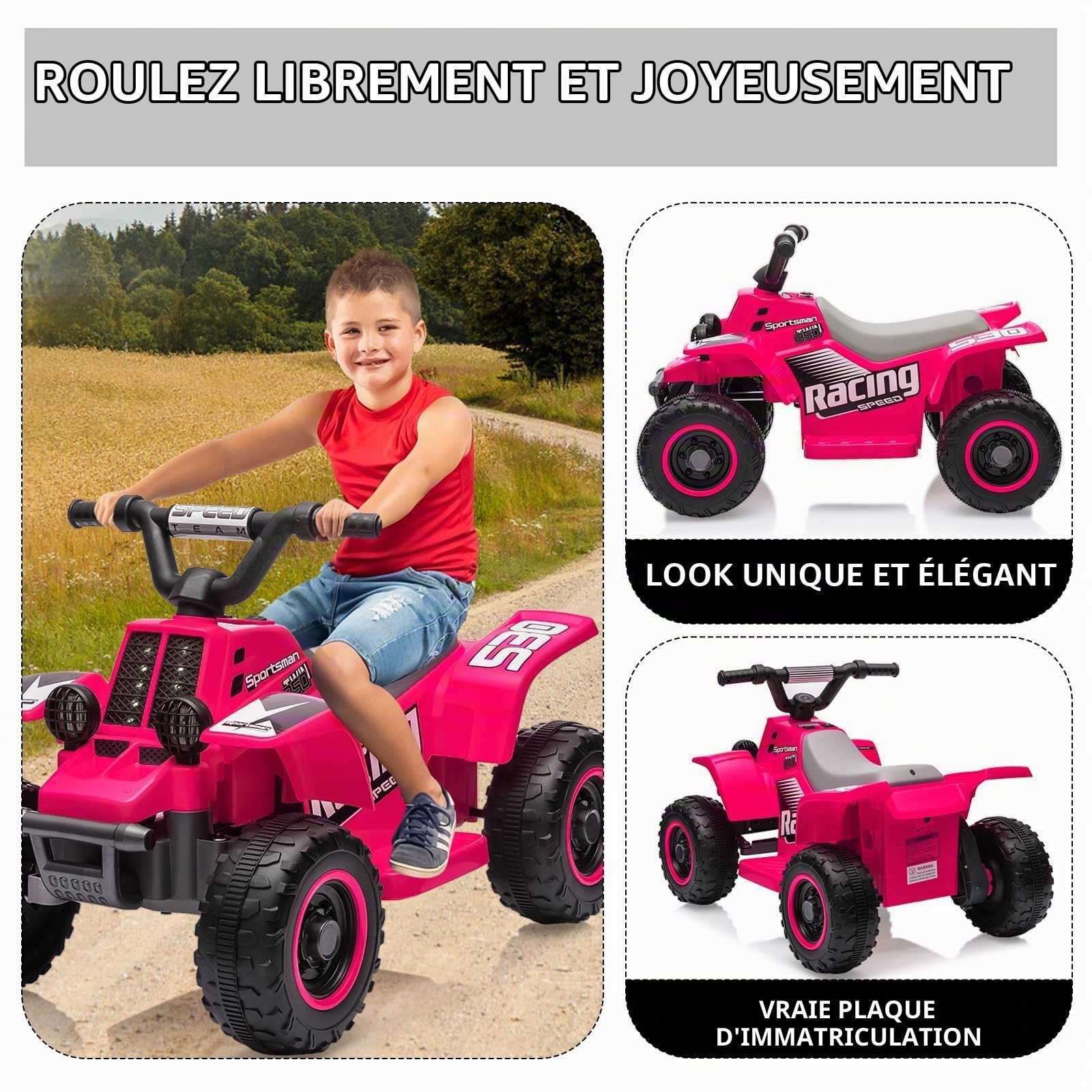 Quad Électrique Enfant 6V, Voiture Électrique Enfants