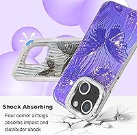 Vista 616 de I-MGAE-IN-AR - Funda diseñada para iPhone 12 y 12 Pro, diseño de mariposa plateada brillante, funda protectora de poliuretano termoplástico, suave