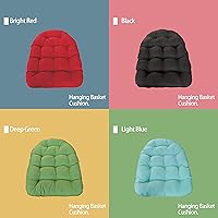 Vista 4 de BOSSIMA Cojines para silla colgante de patio al aire libre, 46.6 x 33.9 pulgadas, relleno de poliéster, para silla de columpio, color negro