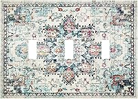 Vista 104 de Cubierta de Interruptor de Luz de Estilo Boho Vintage de los 70 Sol Arcoíris Champiñón Floral Rocker Individual 1 Gang Cubierta de Enchufe