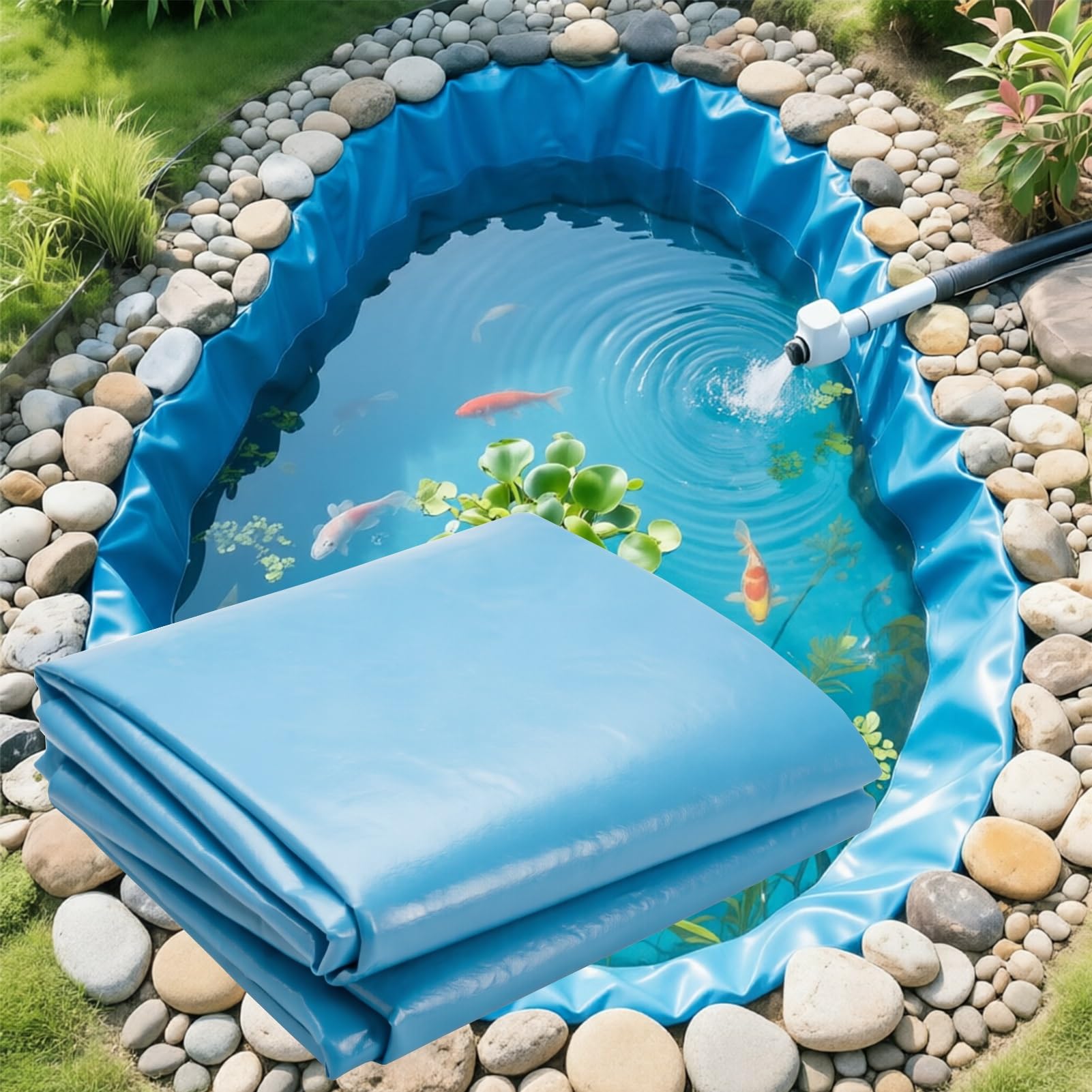 DMCHENGMA 3x7m 4x5m 5x6m 7x8m 8x10m Flexible Pond Liner 0.16mm Blue Fish/Plant Friendly Pool Underlayment