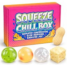 5 Pcs Squishies Toys Kit with Gift Box,Shapeable Sensory Fidget Toys,Anxiety & Stress Relief Squeeze Toys for Gifting Random Color