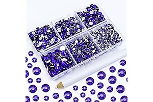 Beadland 4500PCS 2mm-6mm Flatback Rhinestones in Purple Violet