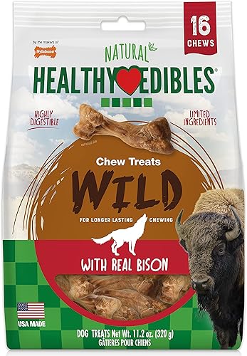 Vista 43 de Nylabone Healthy Edibles Wild Natural - Premios para perro con sabor a venado, sabor de larga duración