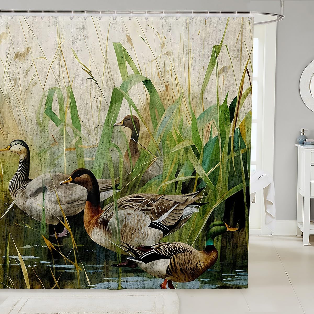 Mallard Duck Bathroom Curtain Boys Girls Wild Duck Hunting