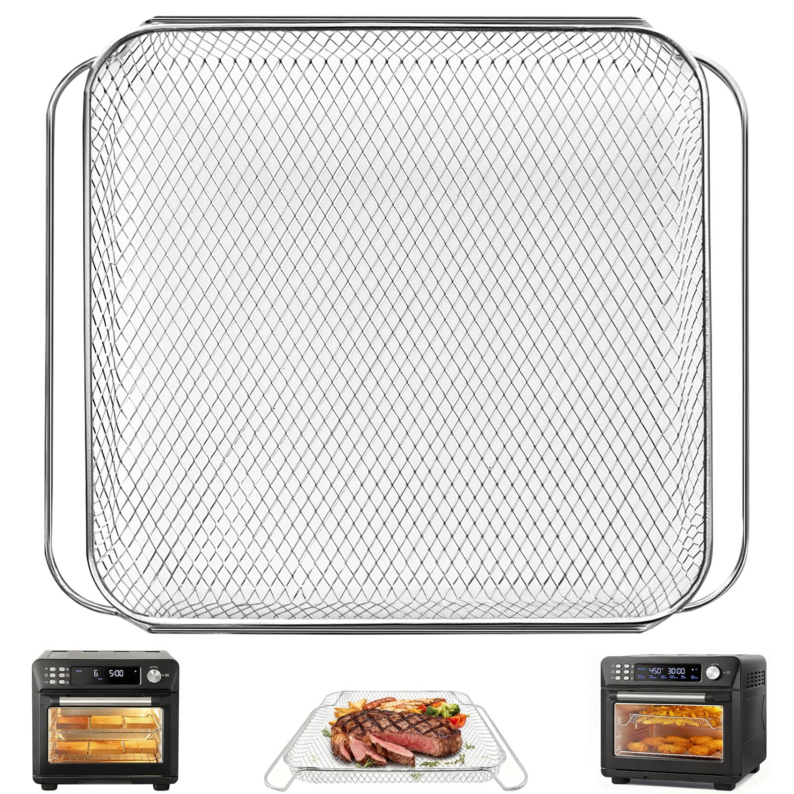 GCQFZ Air Fryer Basket Replacement for COSORI 26QT Smart 12 in 1 Air Fryer Toaster Oven Combo Airfryer Convection Oven Countertop, 13.3''(L)×11''(W)×1''(H) Air Fryer Accessories Parts, Dishwasher Safe
