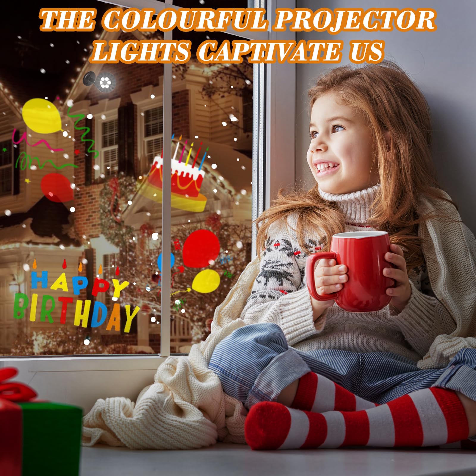 Projektor Weihnachten Aussen, Halloween Lichter Projektor mit 16 Folien, IP65 Wasserdicht LED Projektionslampe für Weihnachten, Halloween, Outdoor Indoor Dekorationen, Klub Party