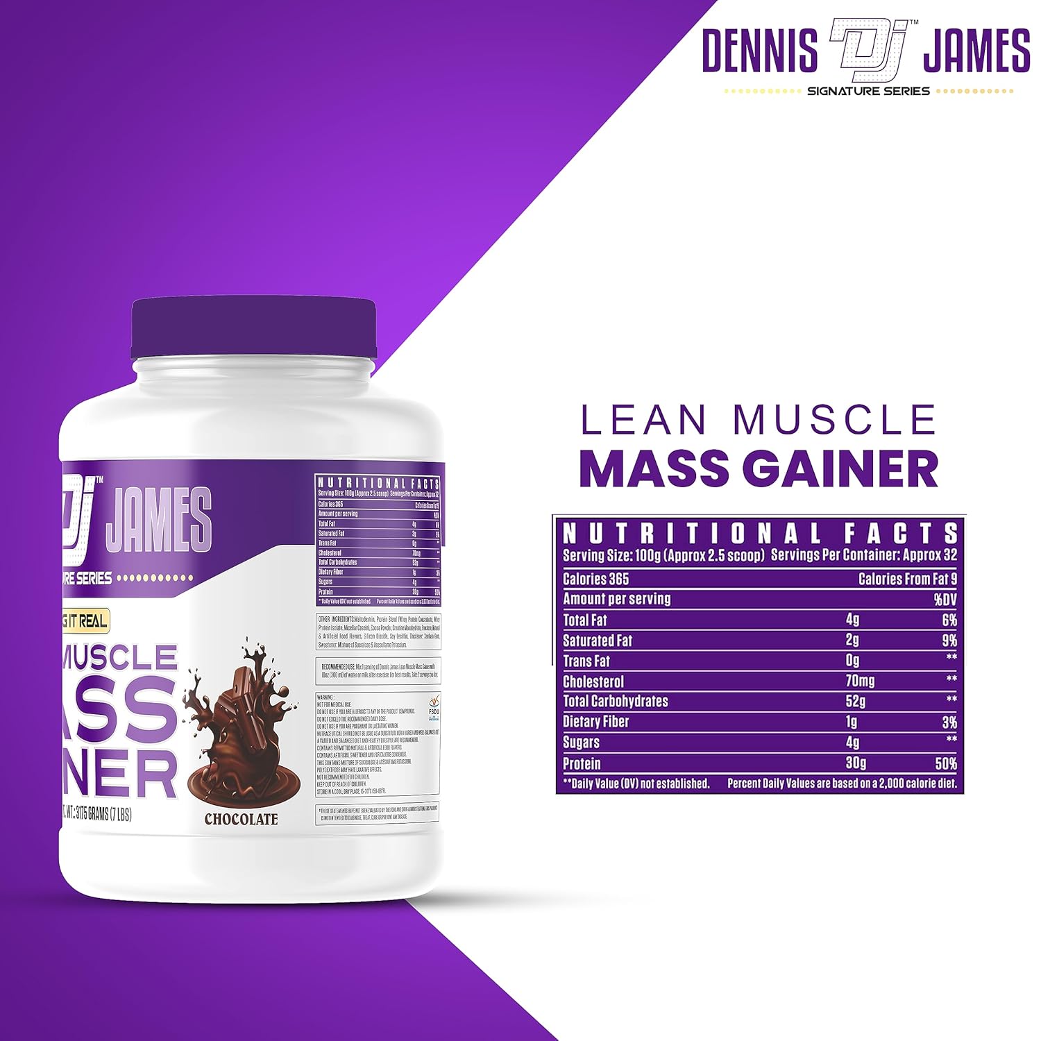 Buy Now Dennis James Signature Series Lean Muscle Mass Gainer – Choc...