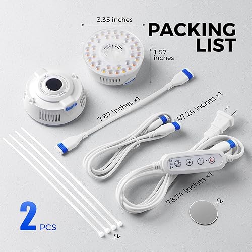 Miniatura 51 de Barrina Orbgrow OG09 Puck - Luz LED de cultivo con LED rojos de 660 nm, 18 W (2 x 9 W, equivalente a 270 vatios), luces de plantas para plantas