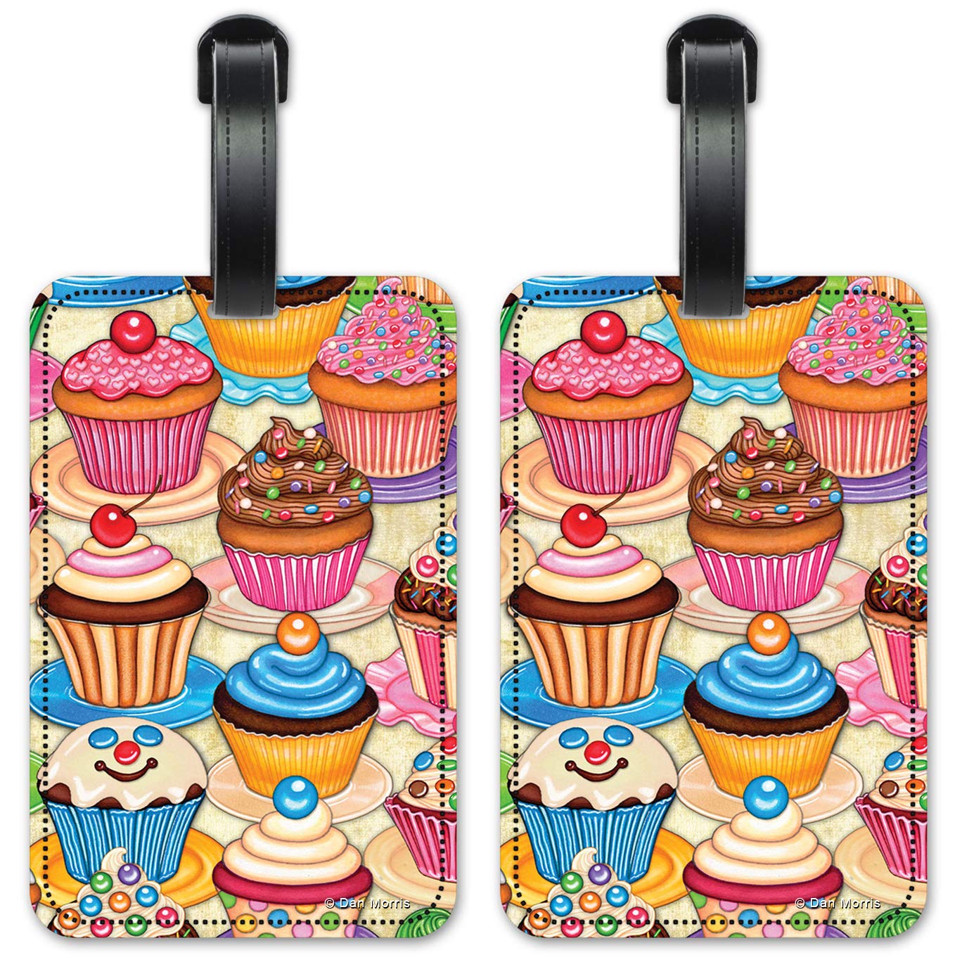 Cupcakes - Image by Dan Morris - Luggage ID Tags - Suitcase Identification Cards - Set of 2