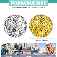 Vista 6 de Bola Magnética de Masaje para Manos - Bolas de Acupuntura con Púas para Adultos y Niños - Dorado 1 Par para Alivio del Dolor, Presión y Estrés