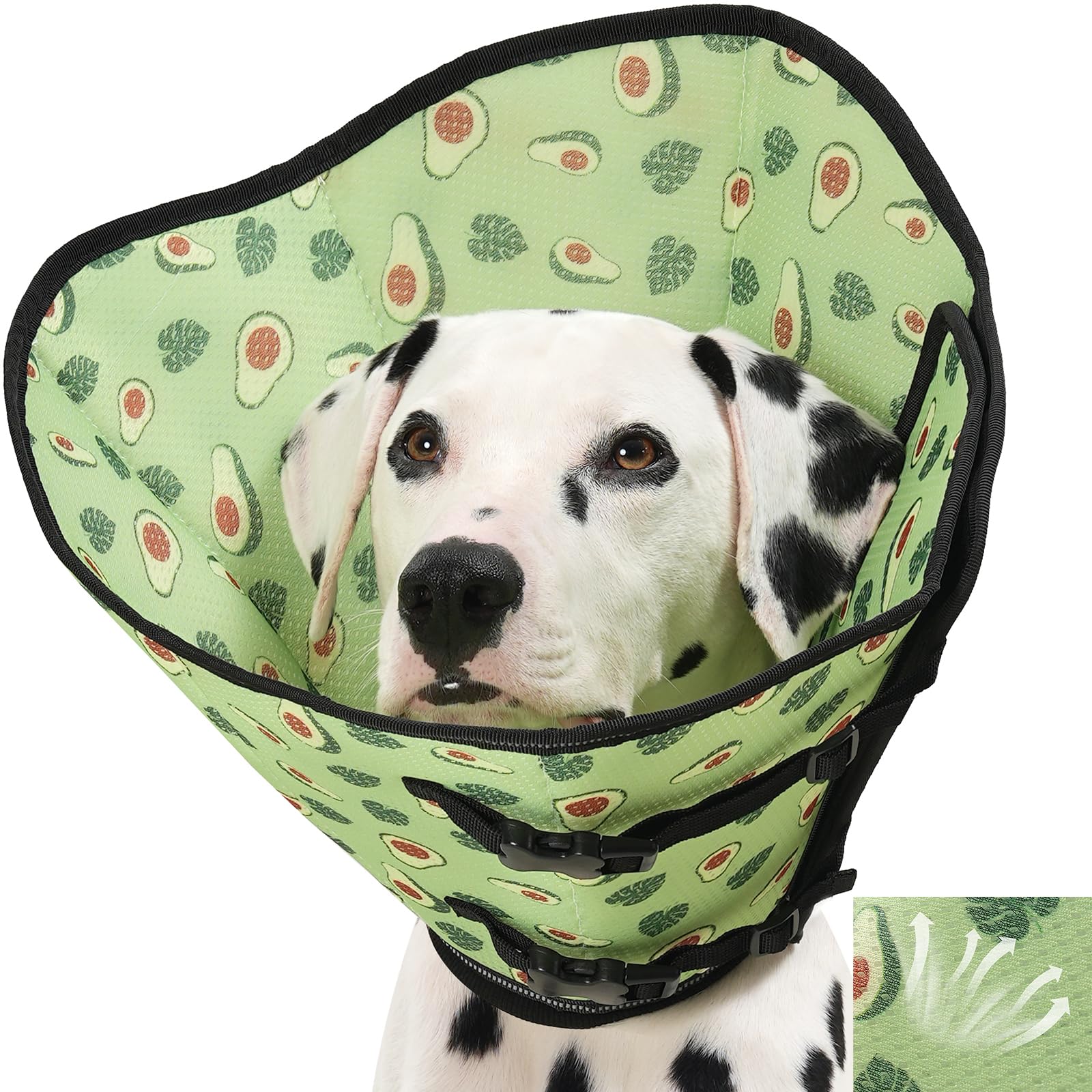 Avont 2026 Upgraded Dog Recovery Collar, Breathable Mesh Elizabethan Collar – Soft Dog Cone Alternative After Surgery to Stop Licking, Foldable/Adjustable/Secure-Fit for Medium Large Dogs, Avocado (XL