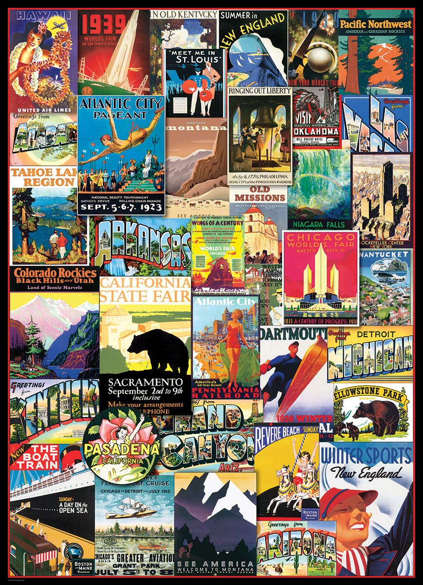 Eurographics 6000-0754 Puzzle « Travel USA Vintage Adps » (1000 pièces)