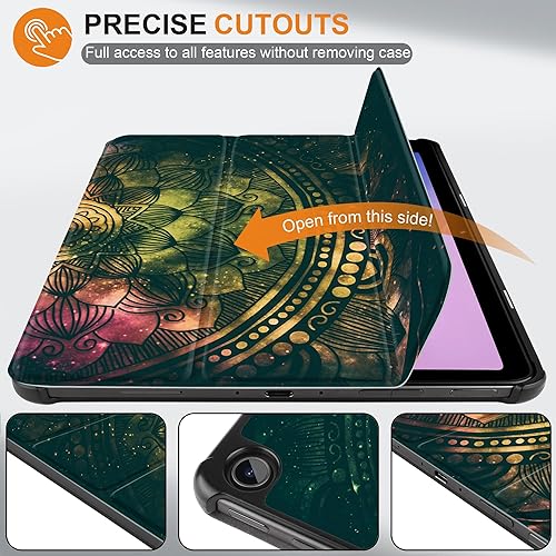 Miniatura 2 de TWOLSKOO Funda para tablet Tienda Fire Max 11 (13 generación, versión 2023), soporte de sueñoactivación triple y a prueba de golpes - Mandala FMX558