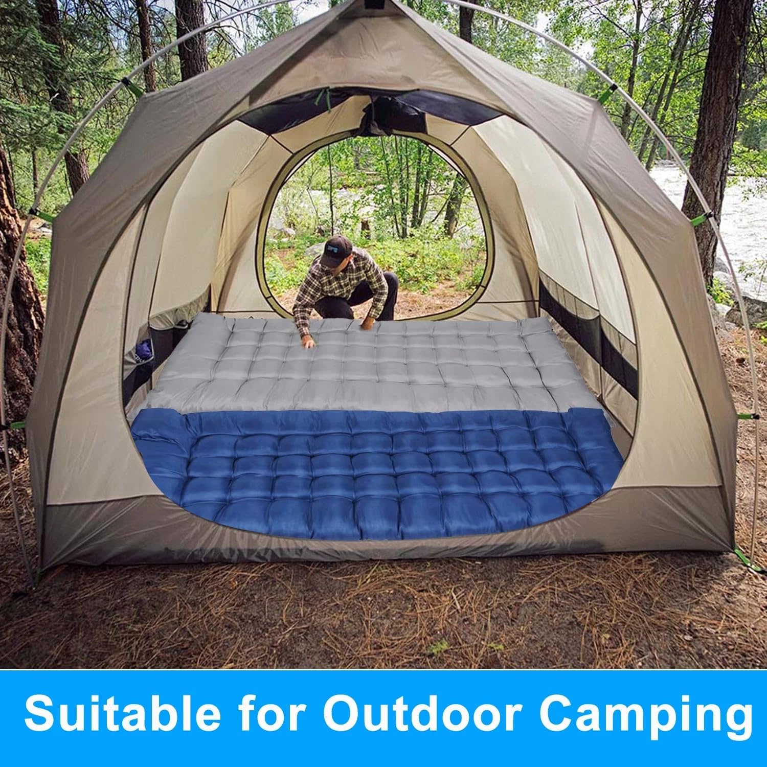 Sleeping Pad for Camping, 75”x27” Lightweight Roll Up Mattress for Adults, 3lb Portable Camping Mat, Indoor Outdoor Use for Guest Bed, Floor, Hiking, Picnic