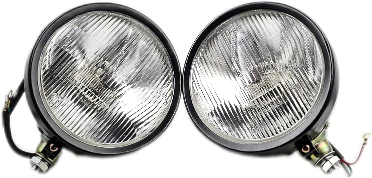 Headlights 310066F Compatible for Ford Tractor New Holland 2N 8N 9N NAA 600, 800 12V Left and Right Headlights Lamp Set