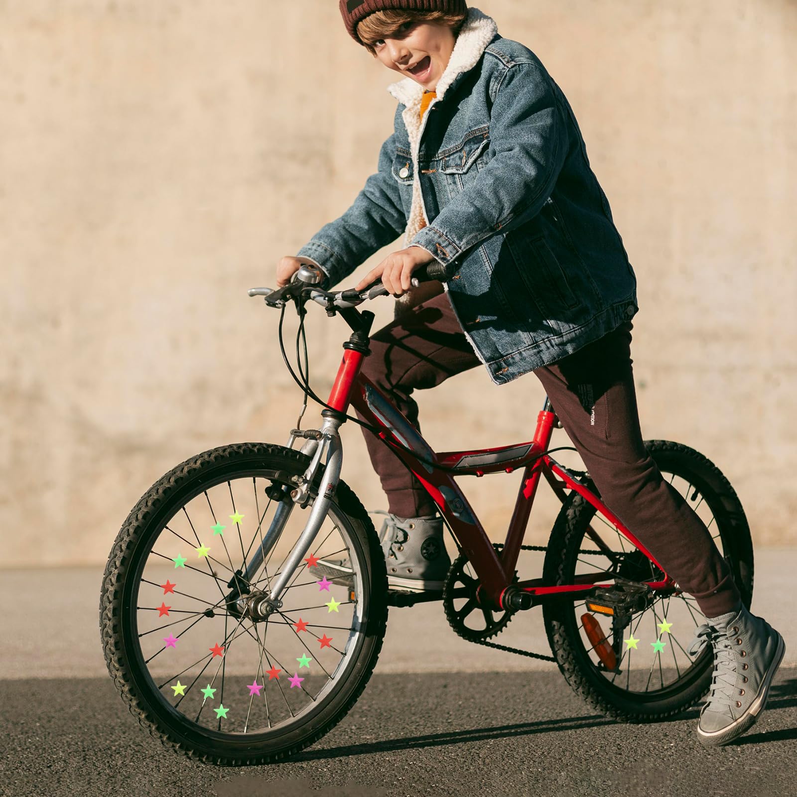 UYUYong 15 Pièces Réflecteur De Rayon De Vélo Star Clip De Vélo Réfléchissant Pour Enfants Adulte Coloré Décorations De Pneus De Vélo - Coloré
