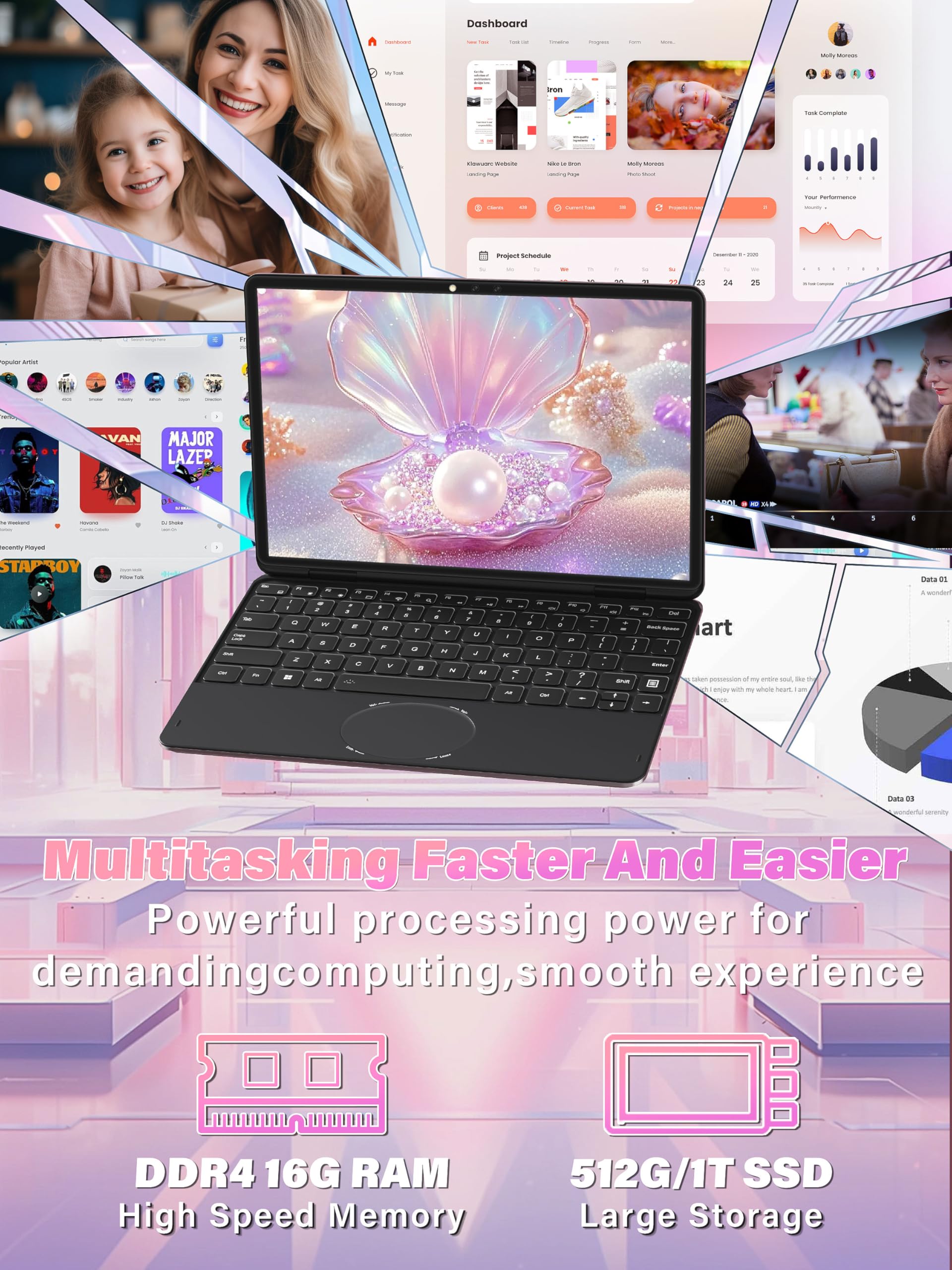 Amazon.co.jp: Svikou 11インチ ピンク 2イン1 コンバーチブルタッチ