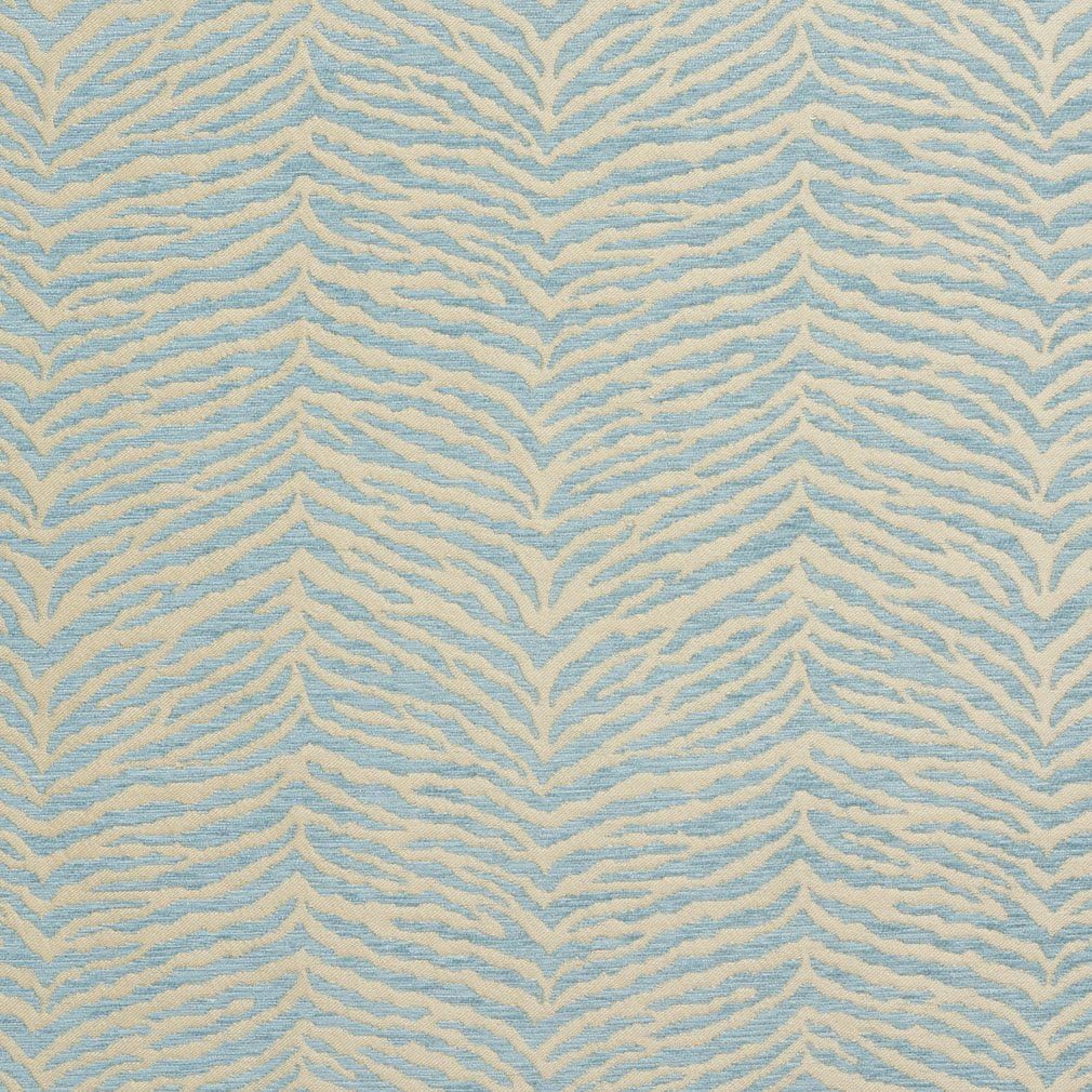 Aqua Light Blue Woven Zebra Look Chenille Upholstery Fabric by The Yard - SKU: Aspen Azure