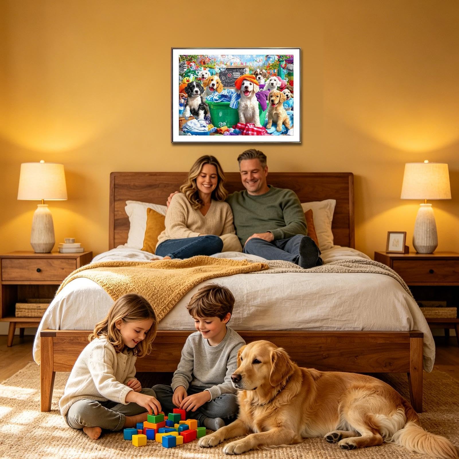 Puzzle Per Adulti A Tema Animali Divertente A Tema Lavanderia Con Cani | Puzzle Da 1000 Pezzi Con Lettere Sul Retro per Attività Familiare per Uomini e Donne e Divertente di Gruppo e Sfida
