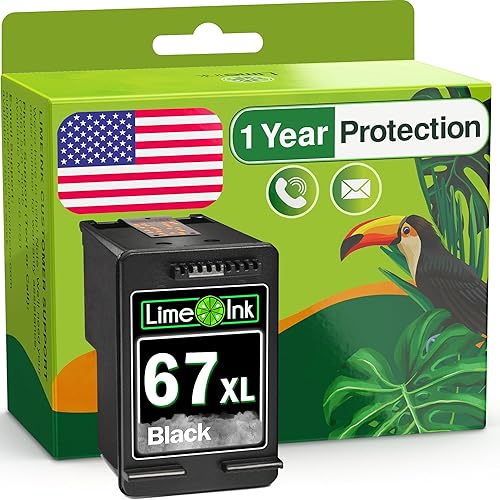 Limeink 1 cartucho de tinta remanufacturado para HP Ink 67 XL para HP 67xl Black Cartridge 67xl Impresora Black Envy 6000 67-1