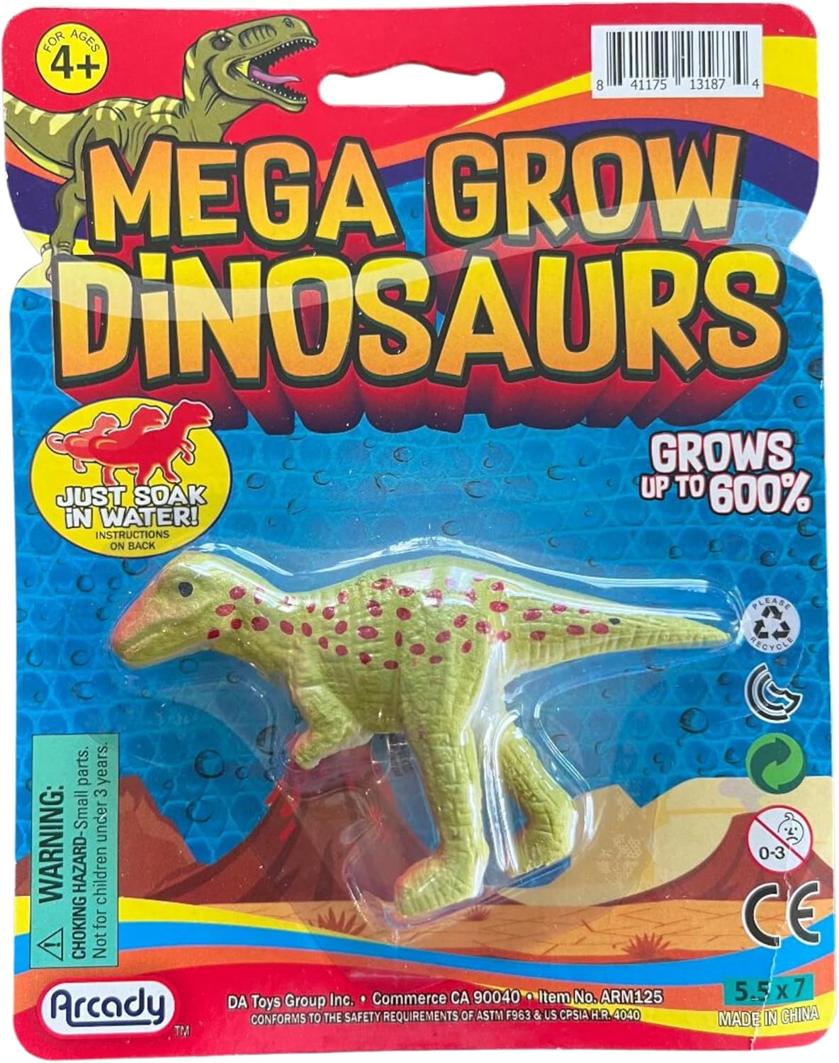 Science Water Toy Growing Dinosaur Dino Grows Up to 600
