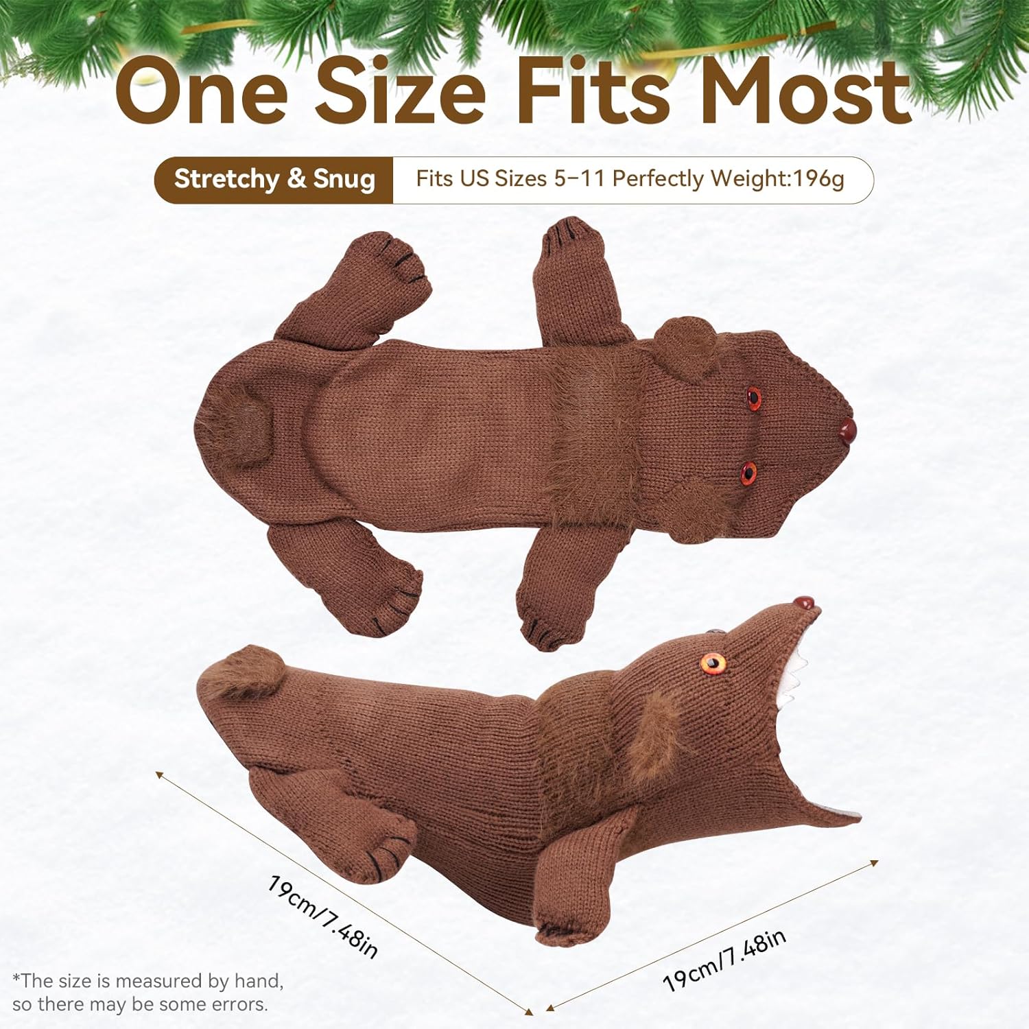 Silly Socks, 3D Knit Animal Sock Biting Leg for Women Kids Unisex Funny Winter Warm Floor Socks for Christmas Gift - Image 5