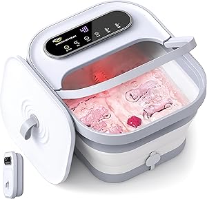 ALLJOY フットバス 10L大容量 折りたたみ 保温機能付き 足湯器 バブル機能 35℃~48℃の温度調節 6段階タイマー デジタルパネル 過熱防止 電動足湯器