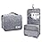 Lcsmaokin Large Capacity Toiletry Bag Travel Bag with Hanging Hook for Men and Women Waterproof Travel Cosmetic Bag Bathroom Storage Bag for Brushes Set,Full-Sized Shampoo,Toiletries,Accessories-Grey