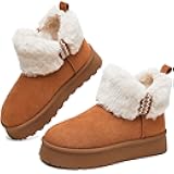 Waluzs Winter Boots for Women Snow Boots Platform Ankle Boot Fuzzy Mini Boot Cute Winter Shoes
