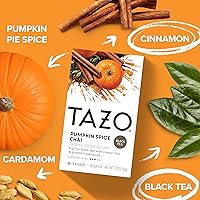 Vista 3 de TAZO Pumpkin Spice Chai Tea Bags, Black Tea, Holiday Gift For Tea Lovers, 20ct (6pk)