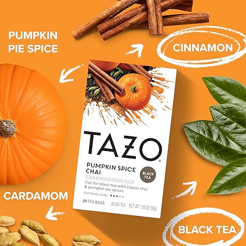 Miniatura 3 de TAZO Pumpkin Spice Chai Tea Bags, Black Tea, Holiday Gift For Tea Lovers, 20ct (6pk)