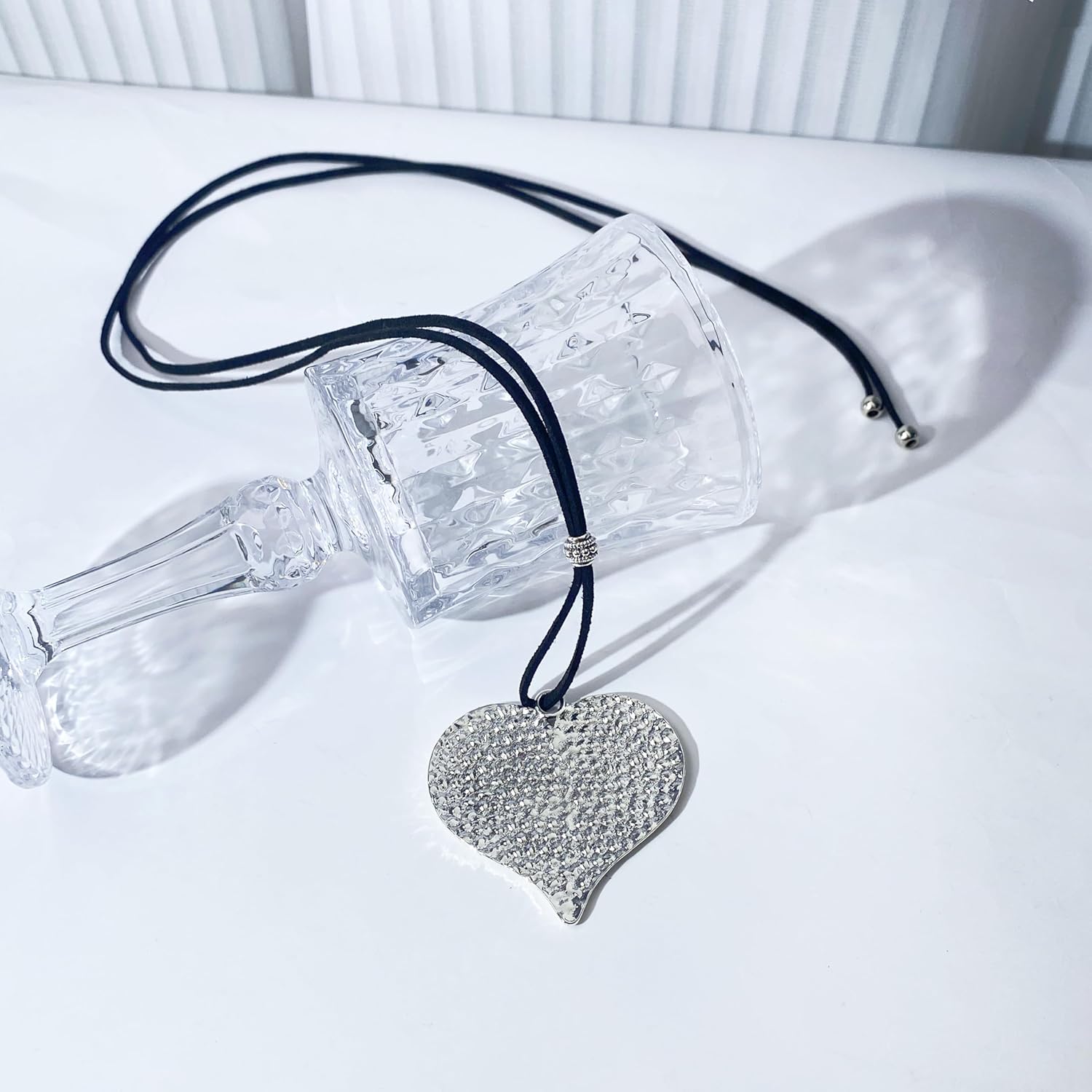 Boho Heart Choker Necklace Black Layered Choker Necklace Long Lariat Y Necklace Heart Pendant Necklace Jewelry for Women - Image 6