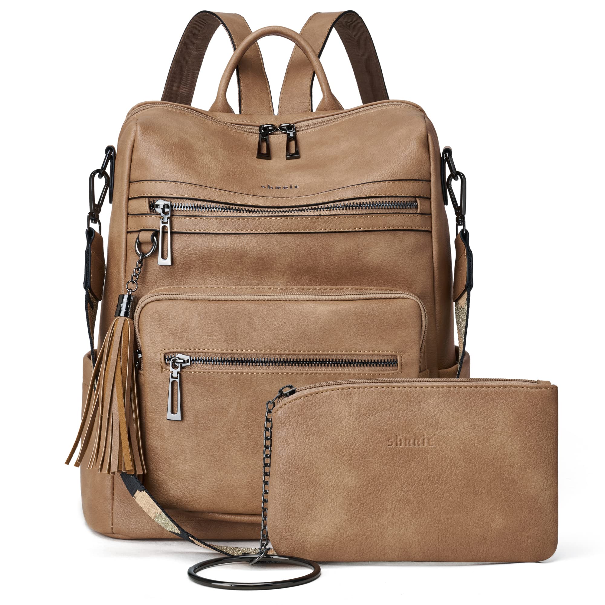 Shrrie Rucksack Geldbörse für Frauen leder rucksack für damen Mode Designer Reiserucksack wandelbar Umhängetasche,Daypack Rucksäcke