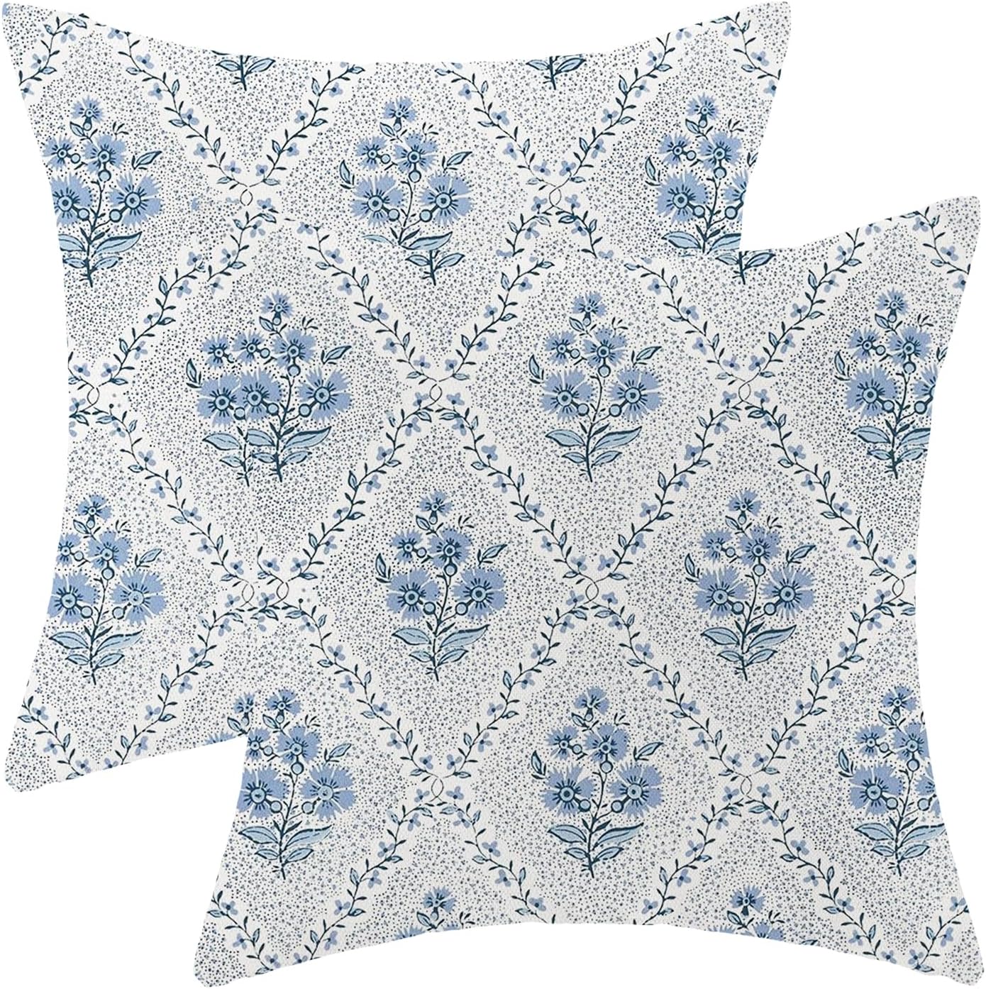 Block Print-blue Flower