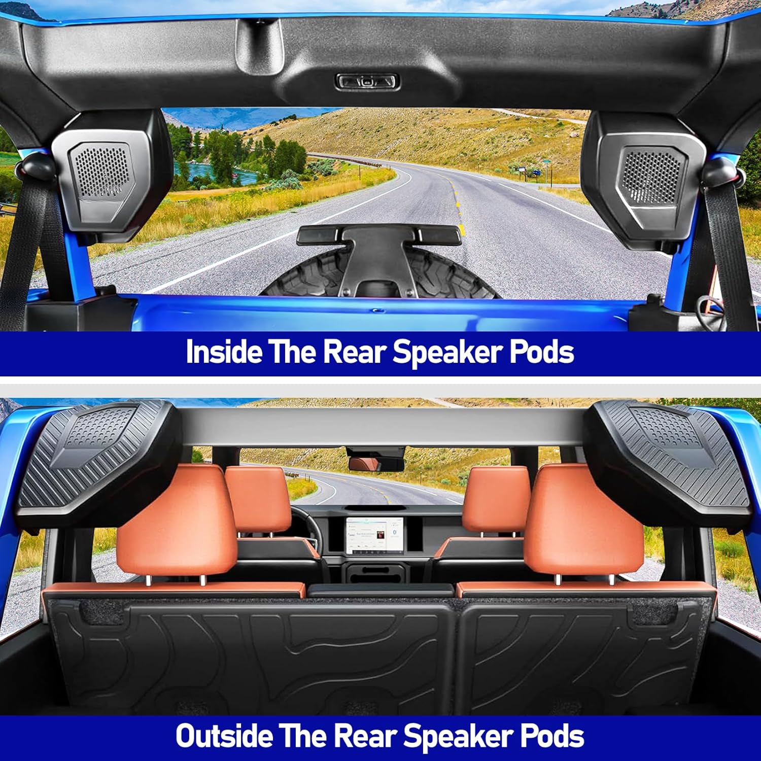 Rear Speaker Pods Compatible with Ford Bronco 4-Door 2025 2024 2023 2022 2021,Trunk Rear Speaker Upgrade 6.5" Pods for Bronco Interior Accessories,No Drilling Required(NOT for Sport and 2-Door)