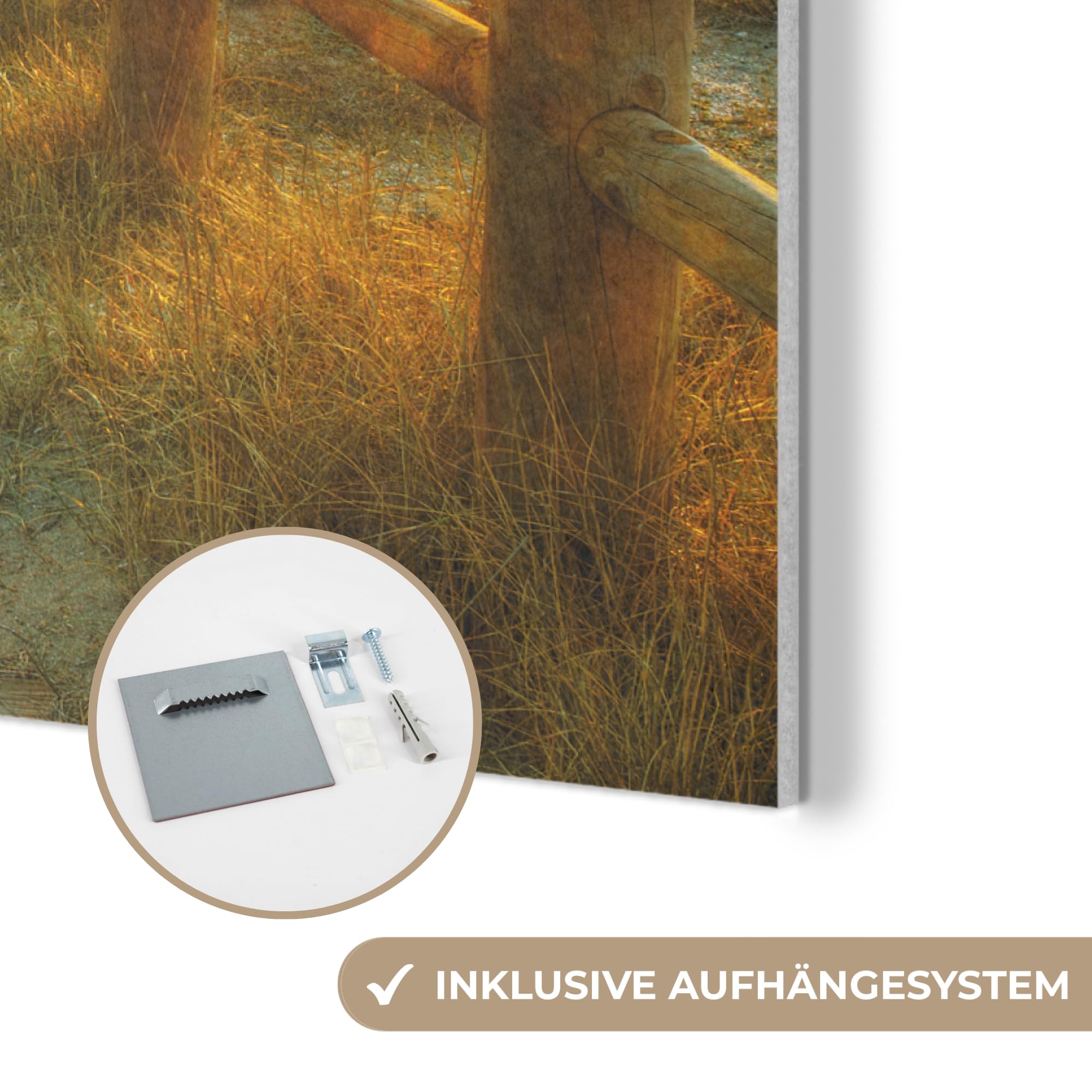 MuchoWow© Wandbilder aus Filz 100x70 cm Wohnzimmer Wanddeko Schlafzimmer Zimmerdeko Wandgemälde Zimmer Deko für die Wand Dekoration Wall Art Sonne - Strand - Düne - Horizont - Gras - Pfad