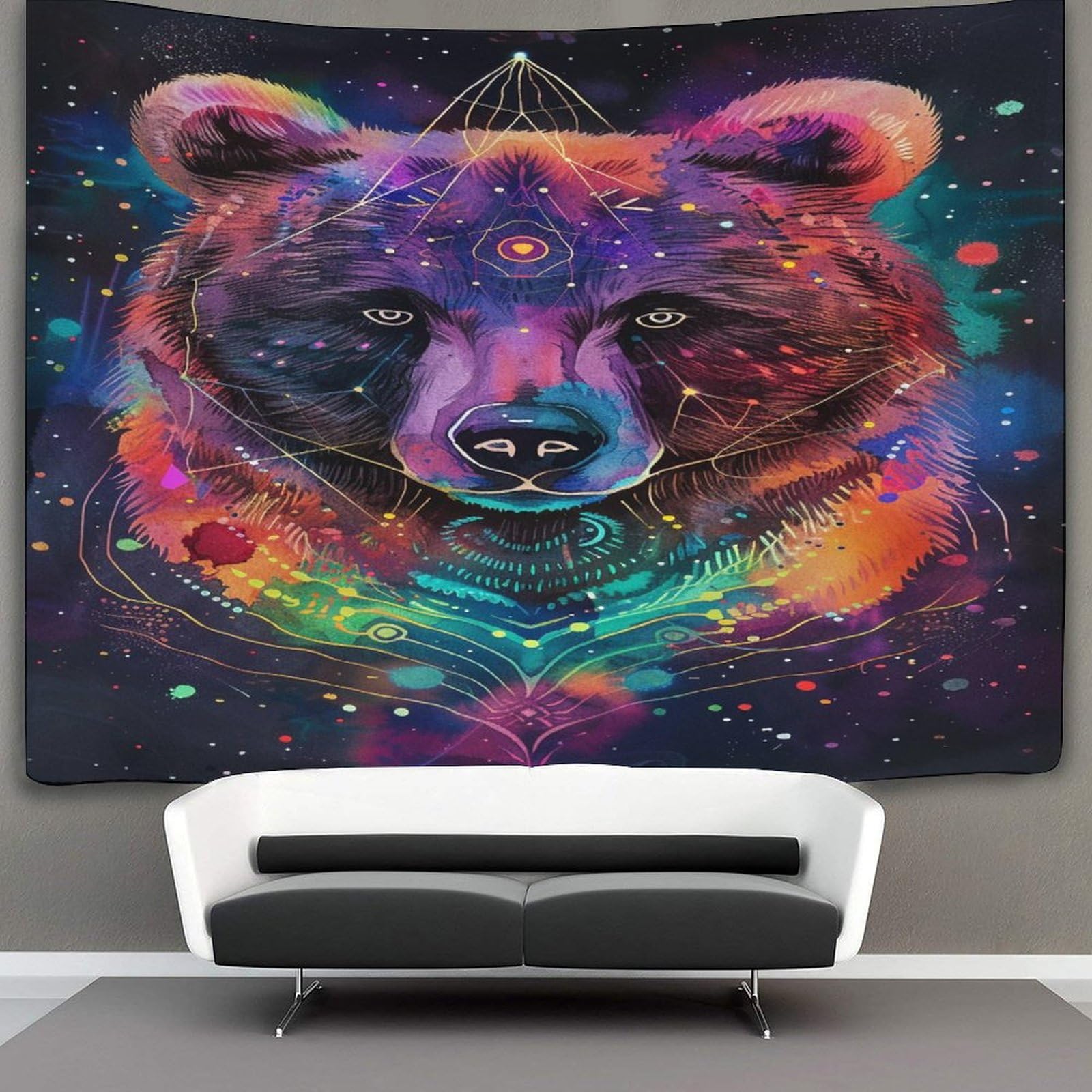 kaiyun Rainbow Bear Tapestry Bedroom Aesthetic Indie Wall Room Decor Animal Wall Hanging,Wall Art 100cmx150cm