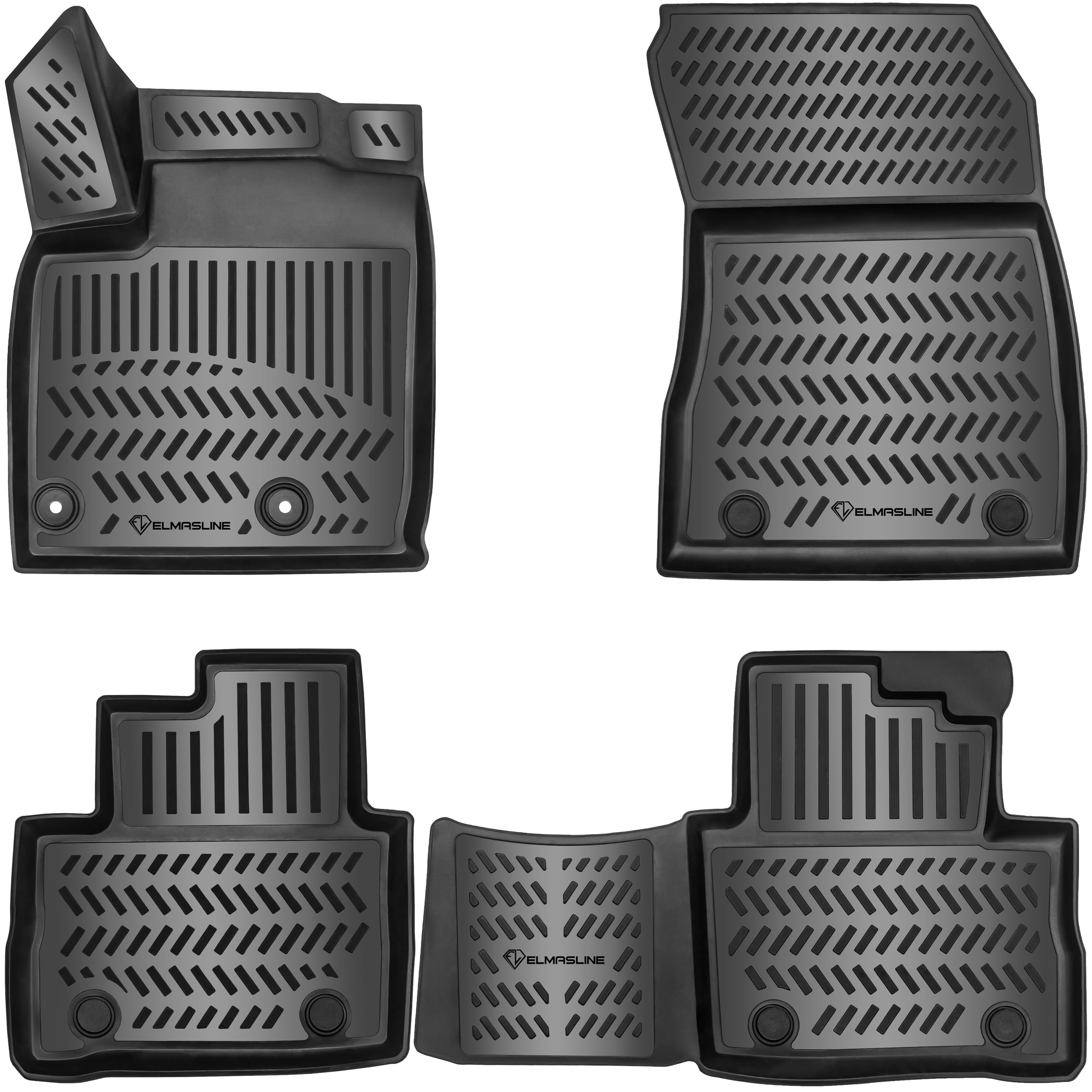 ELMASLINE Alfombrillas de goma 3D para Nissan Qashqai 2021-2026 (J12) | E-Power | Alfombrillas de borde alto | Accesorios |