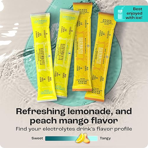 Miniatura 8 de KEY NUTRIENTS Paquetes de hidratación  2 deliciosos sabores en electrolitos en polvo paquetes sin azúcar, paquete de 4  Sin calorías, electrolitos