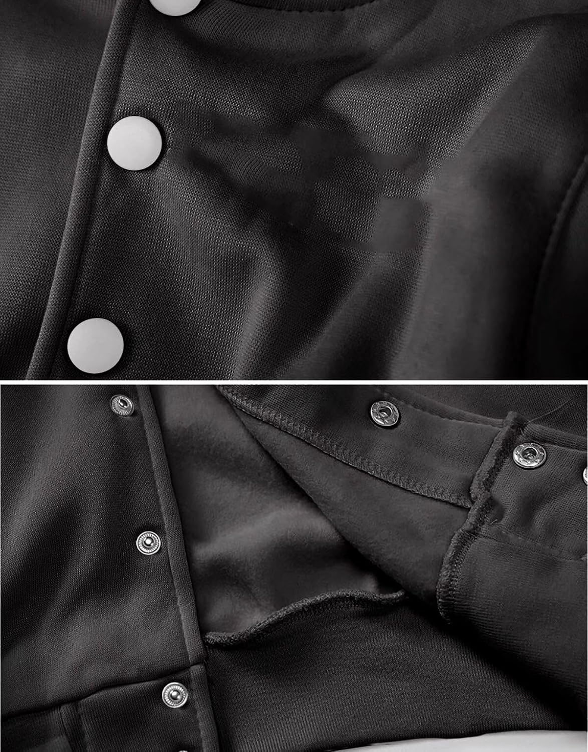 Women Cropped Varsity Jacket Retro Baseball Jacket Bomber Coat Streetwear - Image 6