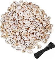 150 Natural White Cowrie Shell Beads 0.63-0.71" Smooth Oval Seashells Big Hole for Boho Jewelry Hair Braids Crafts PPCLION