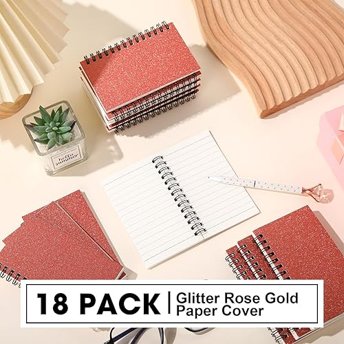Vista 88 de Jutom 18 cuadernos pequeños en espiral, blocs de notas de 3 x 5 pulgadas, cuadernos de bolsillo pequeño a granel, mini bloc de notas con páginas