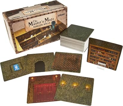 Stratagem The Masters Maze Dungeon Walls - 100 Card Tiles for 3D DND Dungeon Building - Modular Terrain 28mm Scale Accessories Tabletop RPG Scenery - Dungeons Dragons Pathfinder Castles Crusades