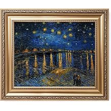DECORARTS - Starry Night Over The Rhone By Vincent Van Gogh Classic Art. Giclee Print Framed Art for Wall Decor. Picture Size 20x16, Framed Size 26x22