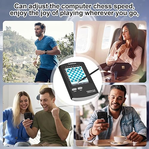 Miniatura 5 de Tablero de ajedrez electrónico de mano 8 en 1, juego de computadora de ajedrez táctil Ai Chess Up Smart Electronic Chess Up Juego de ajedrez